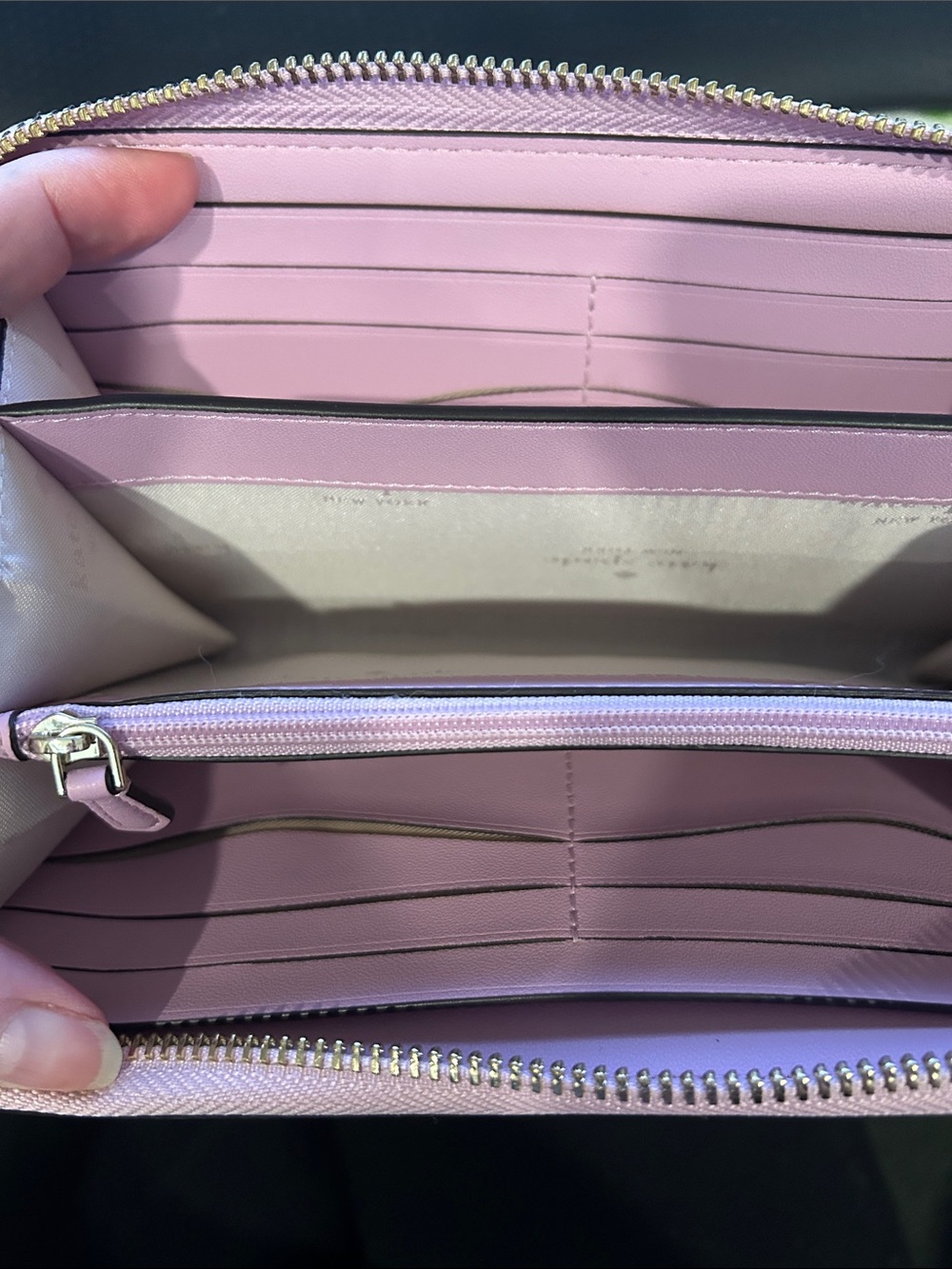 Kate Spade Pink Pebbled Leather Zip Wallet gently used - Picture 3 of 4